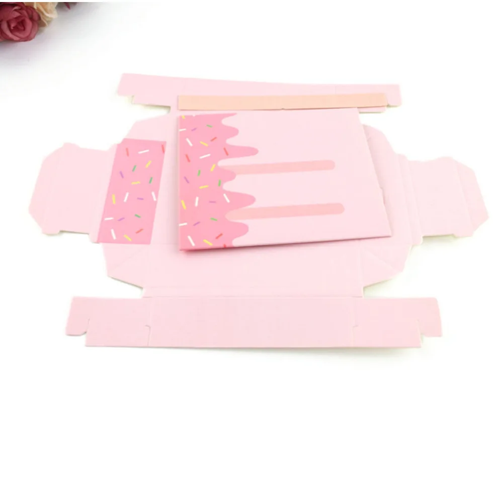 

100pcs Ice Cream Shape Candy Boxes Gift Boxes Party Favor Packages Cartoon Drawer Packaging Bags for Kids Birthday Baby Shower