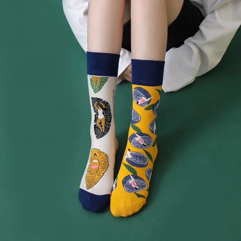 

Autumn Winter New Product Harajuku Personality Creative Couples Socks Hip Hop Trend Personality Funny Happy Men Women Socks