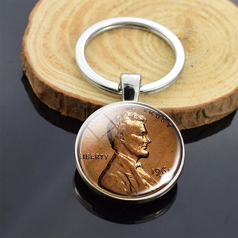 Брелок для ключей с монетами декор долларов украшение новозеландскими цветами