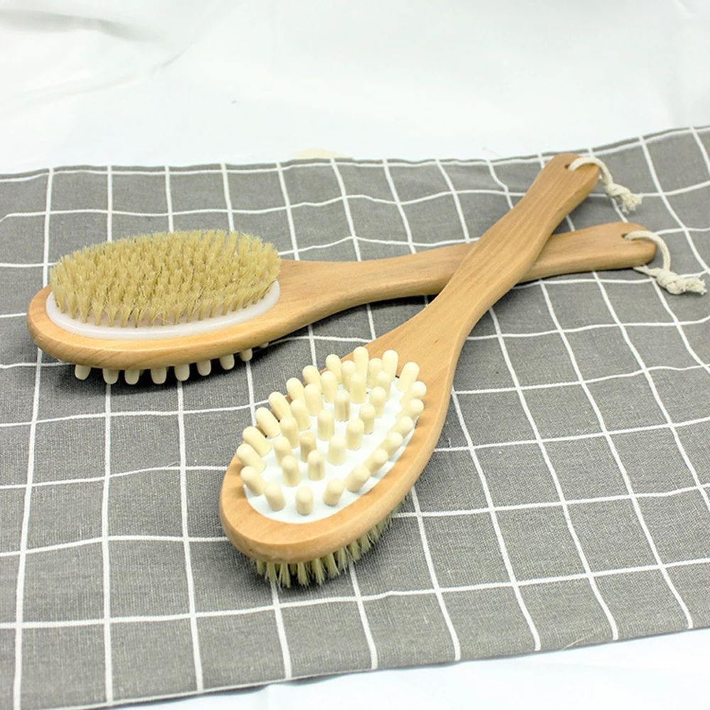 

Cellulite Brush Dry Massage Brushes Wooden Body Brush For Back Exfoliating Natural Bristles Shower Brush With Long Handle