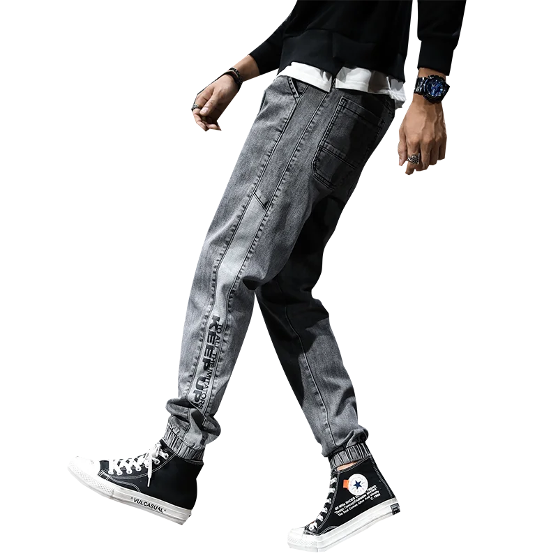

Men's Jeans 9-Point Toe Brand Boutique Japanese Harem Pants Popular Splicing Slim Four Seasons Trendy Men's Trousers Large M-7Xl