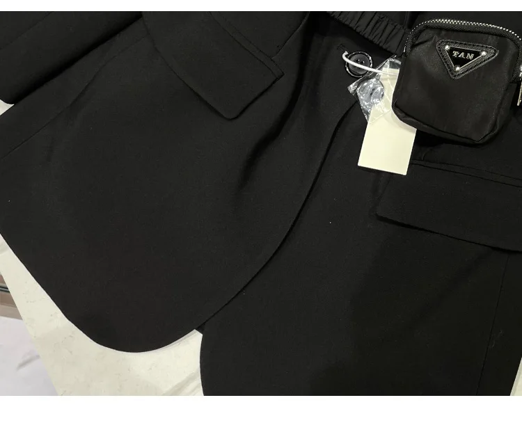 

2021 Spring Autumn New French Black Women Blazer Long Sleeve Suit Casual Fashion Tailored Female Mid-length Suit Coats