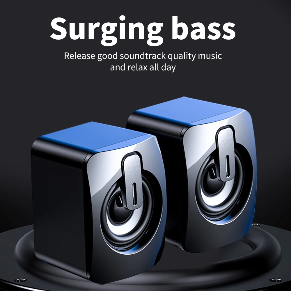 Компьютерная Колонка USB 5 В с объемным звуком мини сабвуфер музыкальная для