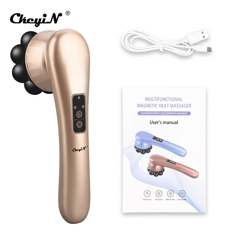

Electric Handheld Massager Rechargeable Vibrating Heating Magnetic Massaging Tools Equipped With 360 Rotation Ball With 2 Speed