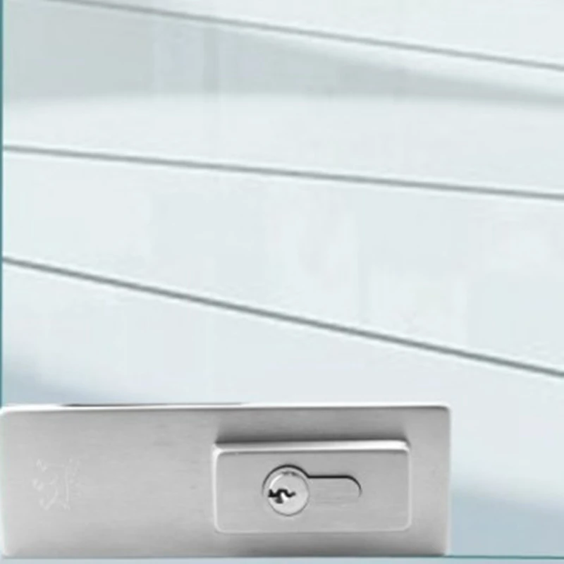 Бескаркасная стеклянная дверь из нержавеющей стали раздвижной замок блокировка