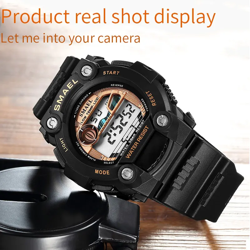 

SMAEL Fashion Men's Watches Waterproof Male Electronic Clock Sport Wristwatch Alarm Digital Watches Relogio Masculino Man Watch