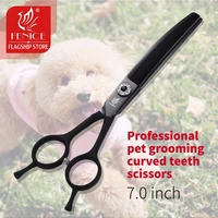 fenice 7 0 inch curved thinning scissors black professonal dog grooming scissors jp440c pet shears