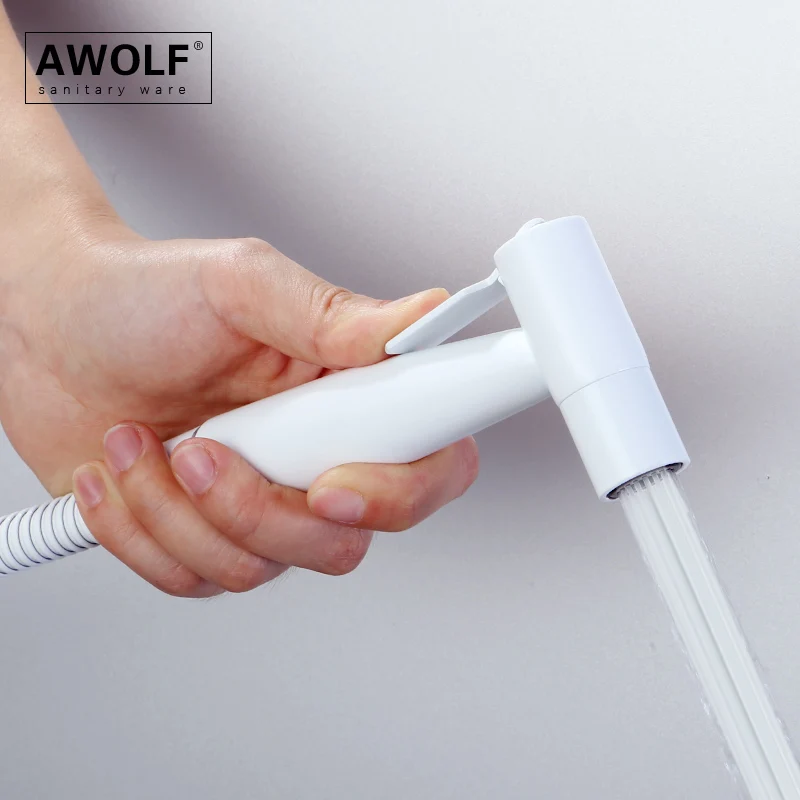 Awolf Ручной гигиенический душ белый распылитель для унитаза из нержавеющей стали