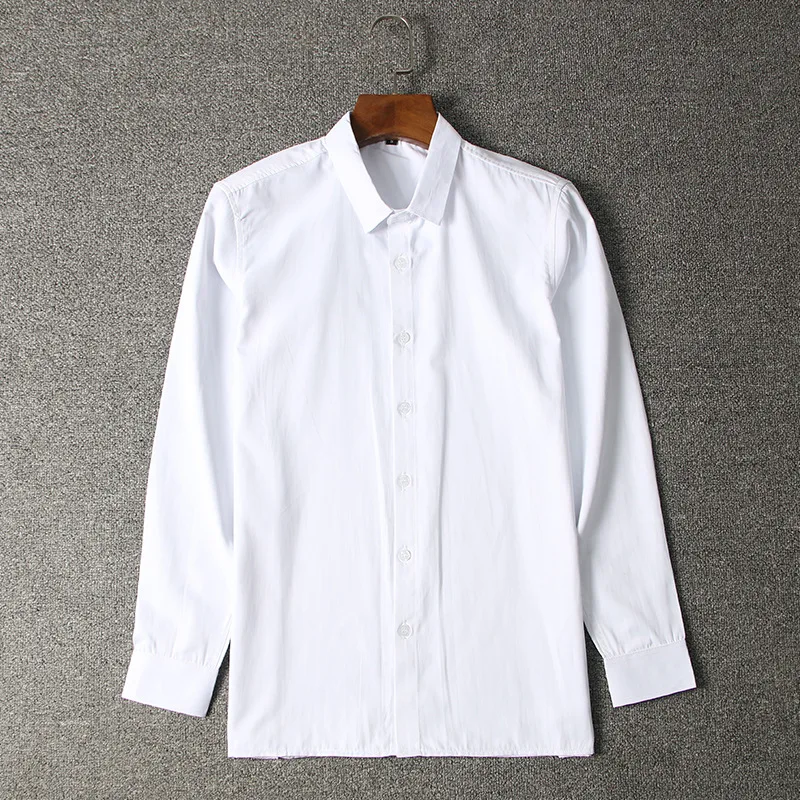 Женская белая хлопковая рубашка с длинным рукавом средней длины|Школьная форма| |