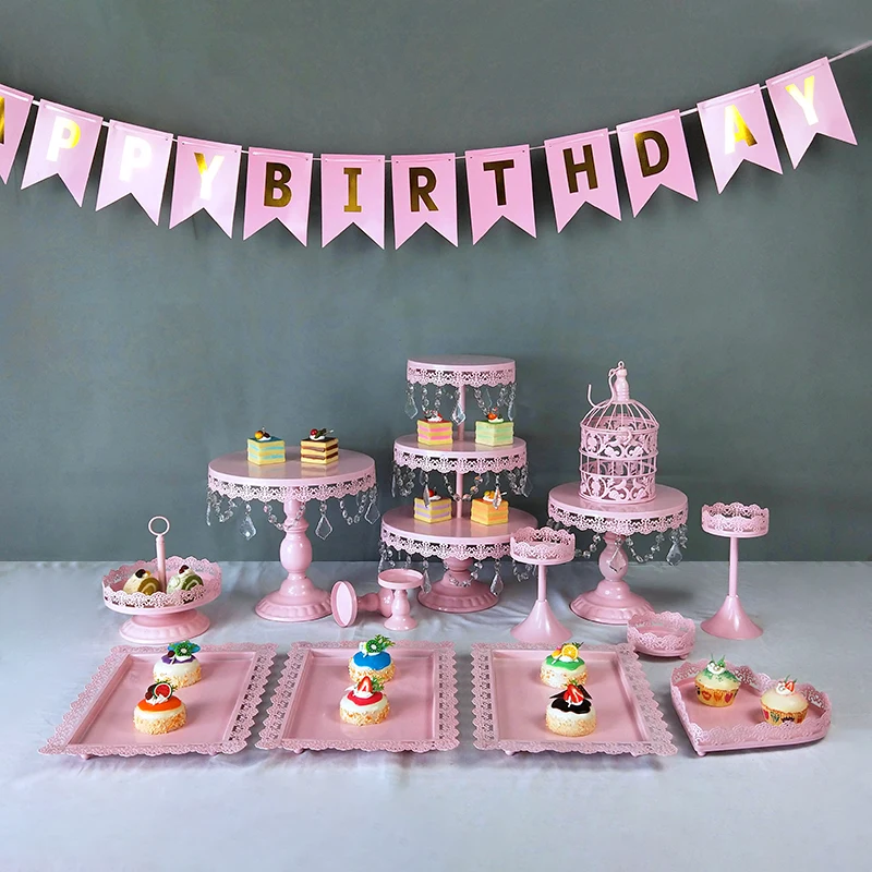 Тобс розовые для капкейков металлическая стойка свадебного торта подставка