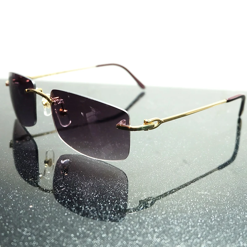 

Sunglasses Men Luxury Brand Designer Sunglasses Carter Women High Quality Rimless Metal Frame Fill Prescription Sunglass