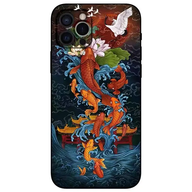 

For Iphone 12 Pro Max 3 D Anti-fall And anti-wear TPU Case 11 PRO Full Package Boutique Relief Mythical Pattern Xs XR TOPcase