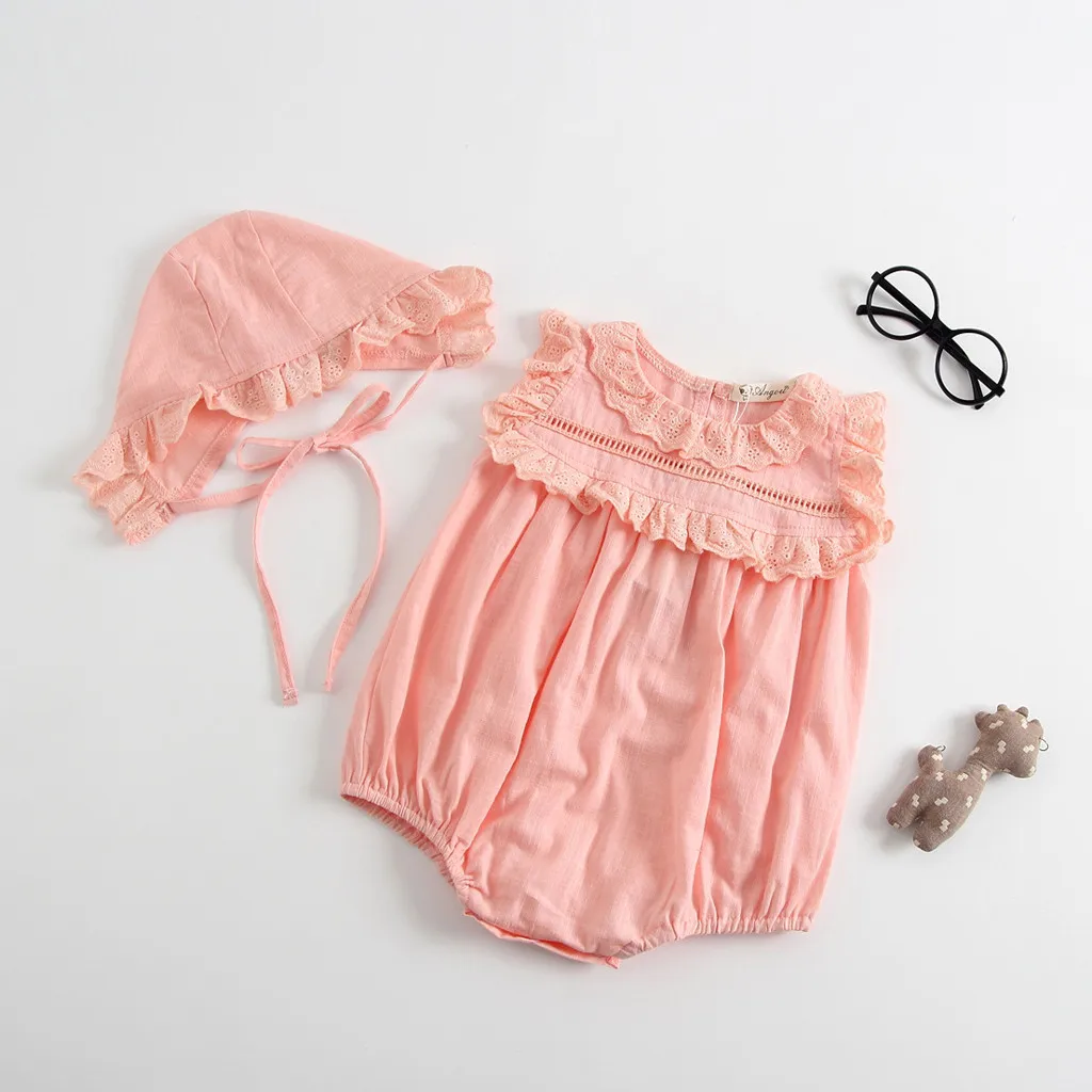 Комбинезон для младенцев без рукавов с рюшами|Ромперы| |