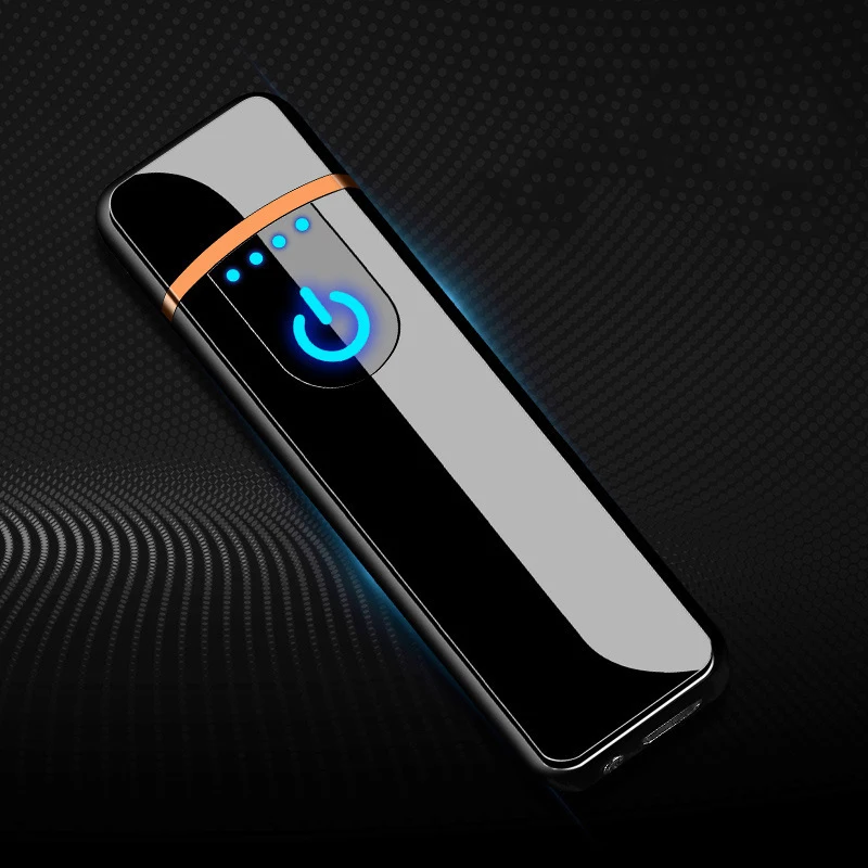 Перезаряжаемая электрическая зажигалка Usb ветрозащитная металлическая подарки
