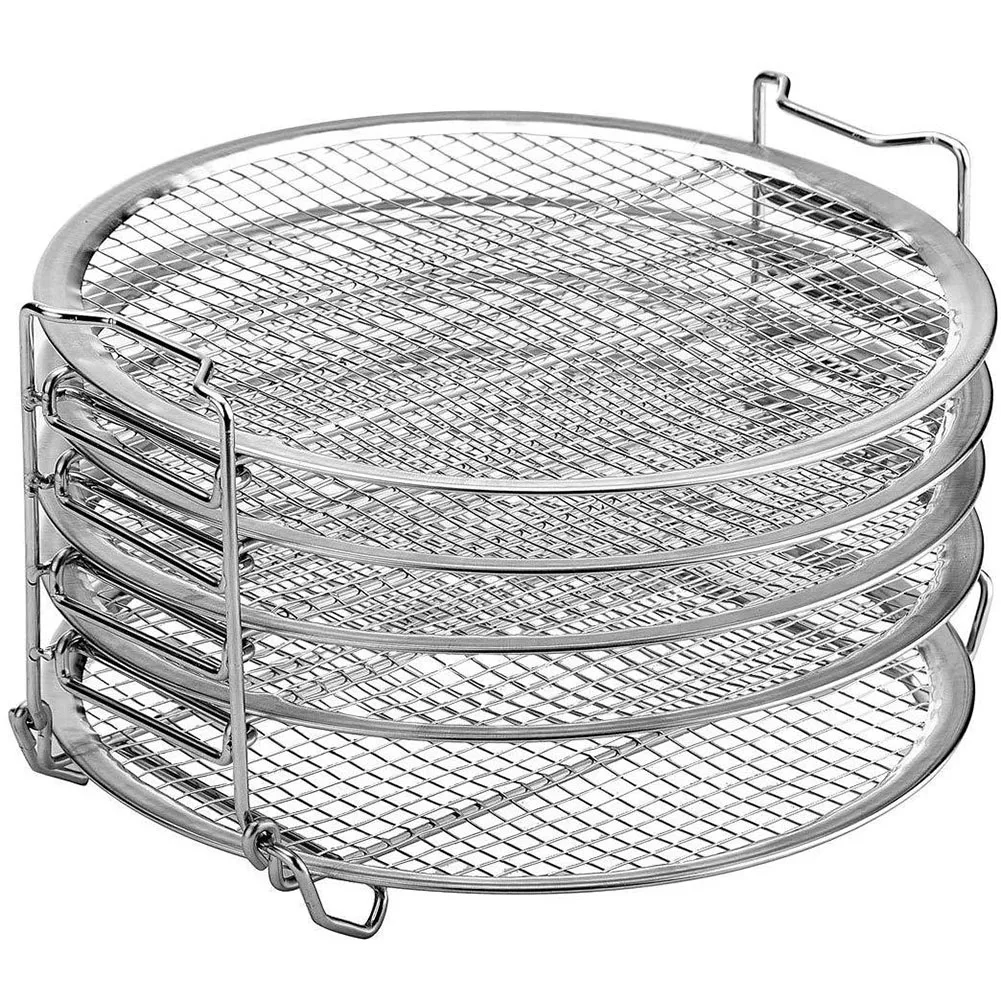 

Five Stackable Layers Grill Stand Air Fryer Stackable Grill Food Stainless Steel Dehydrator Rack Home Kitchen Barbecue Rack Gadg