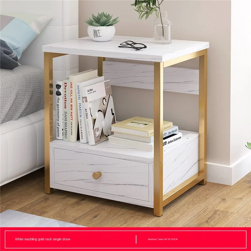 

Bedside table nightstand bedroom furniture 1/2/3 drawer storage bedside cabinet MDF board Marble texture