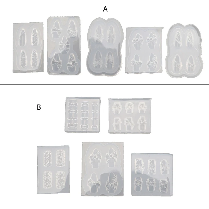 

5 Pcs Nail Decoration Crystal Epoxy Resin Molds Mini Bowknot Silicone Mould DIY Crafts Ornaments Jewelry Casting Tools