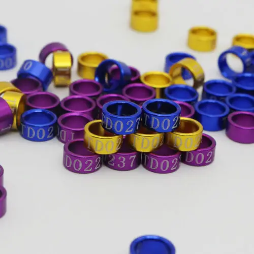 

50 PCS 3-8mm Aluminium Alloy Closed-loop Bird Leg Bands Parrot Canary Color-random Bird Accessories
