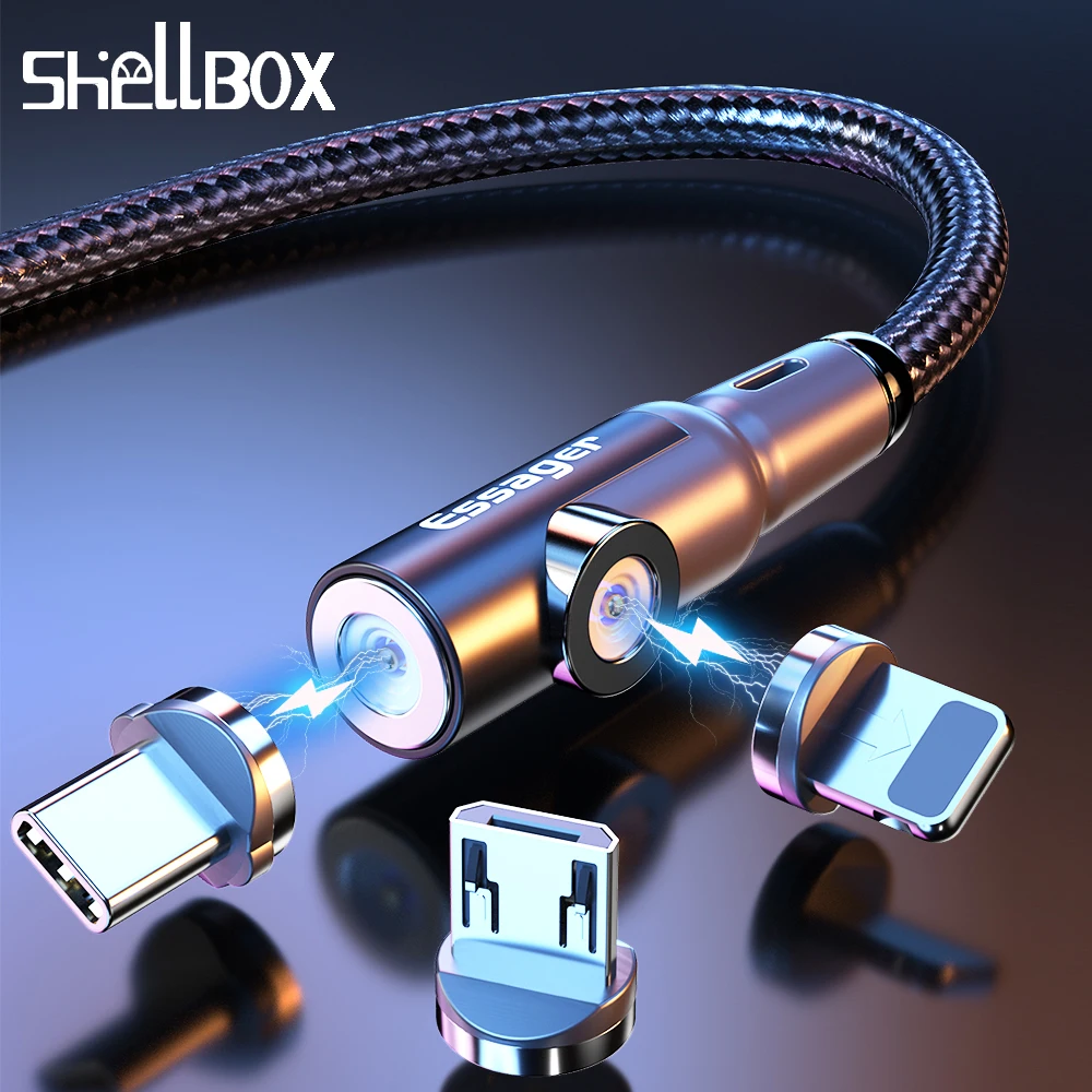 Shellbox Магнитный Micro USB кабель для передачи данных iPhone Samsung Xiaomi быстрой зарядки