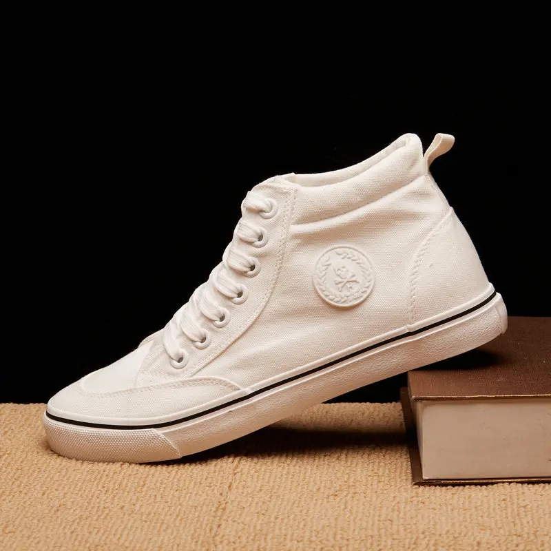 Мужские парусиновые туфли Soild высокого качества корейские модели высокие