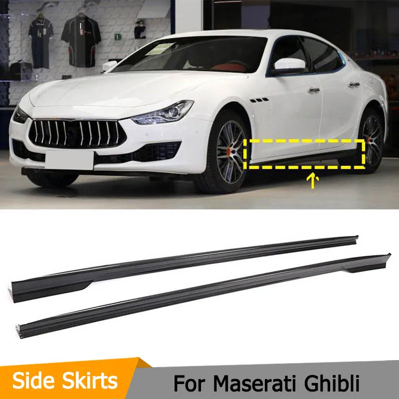 

Carbon Fiber Side Skirts Body Kit For Maserati Ghibli 2018 - 2021 Car Side Door Bumper Skirts Apron Body Kits Full