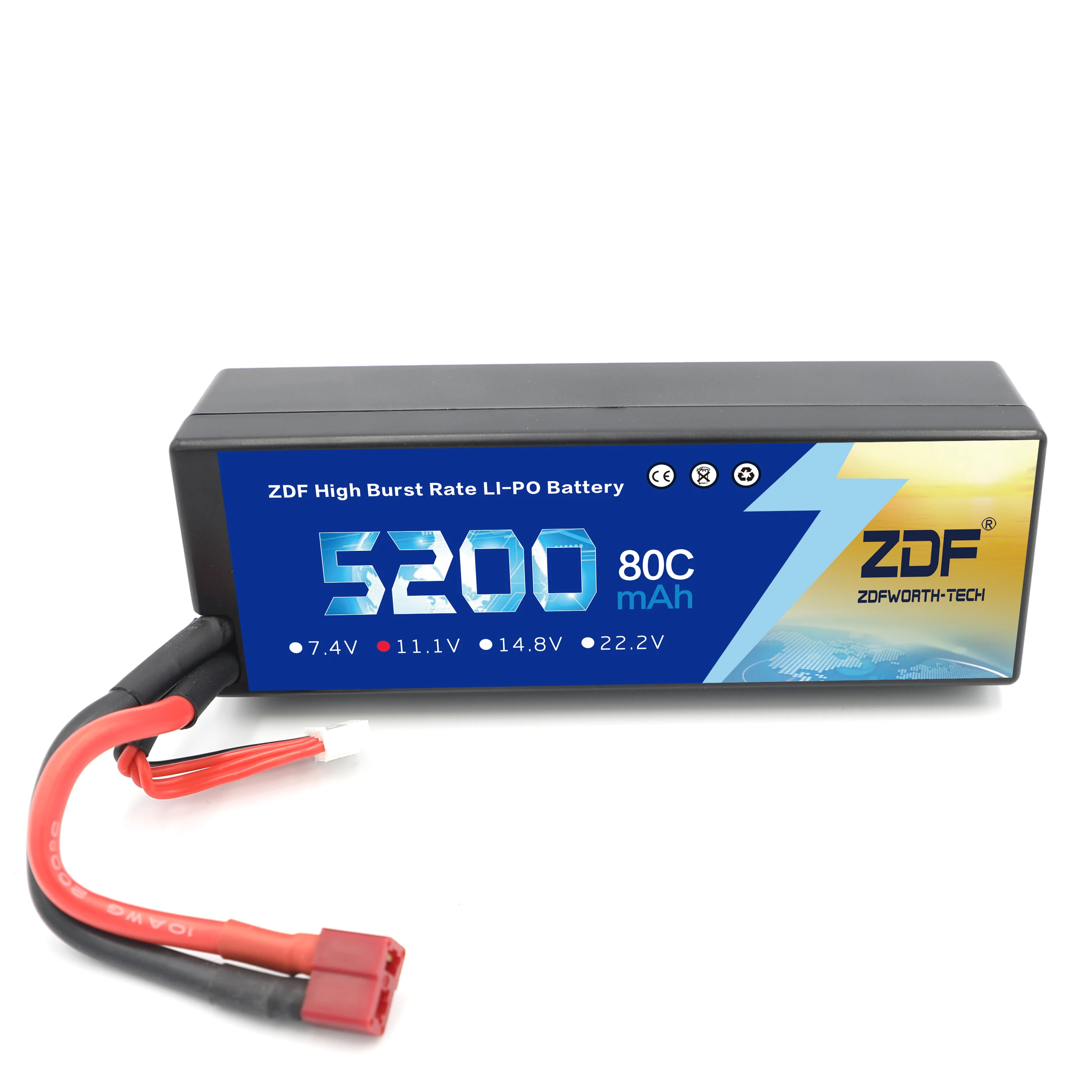 ZDF 2 шт./лот жесткий чехол RC Lipo батарея 11 1 В 5200 мАч 3S 80C max160C для автомобиль
