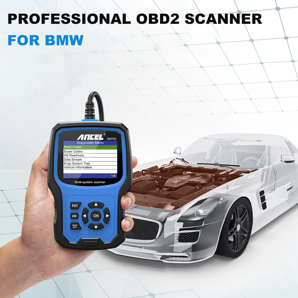 ANCEL BM700 OBD2 автомобильный сканер для BMW MINI масляный светильник EPB SAS Airbag TPMS батарея