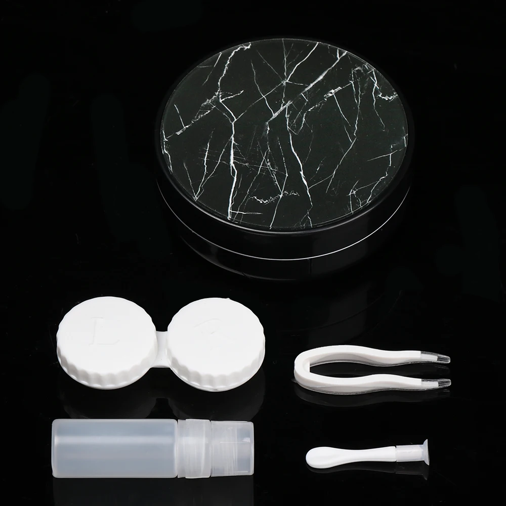 Чехол для контактных линз унисекс с мраморным рисунком зеркалом|Очки аксессуары|