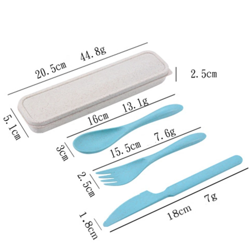 Дорожные столовые приборы 3 шт./компл. портативная коробка для столовых приборов