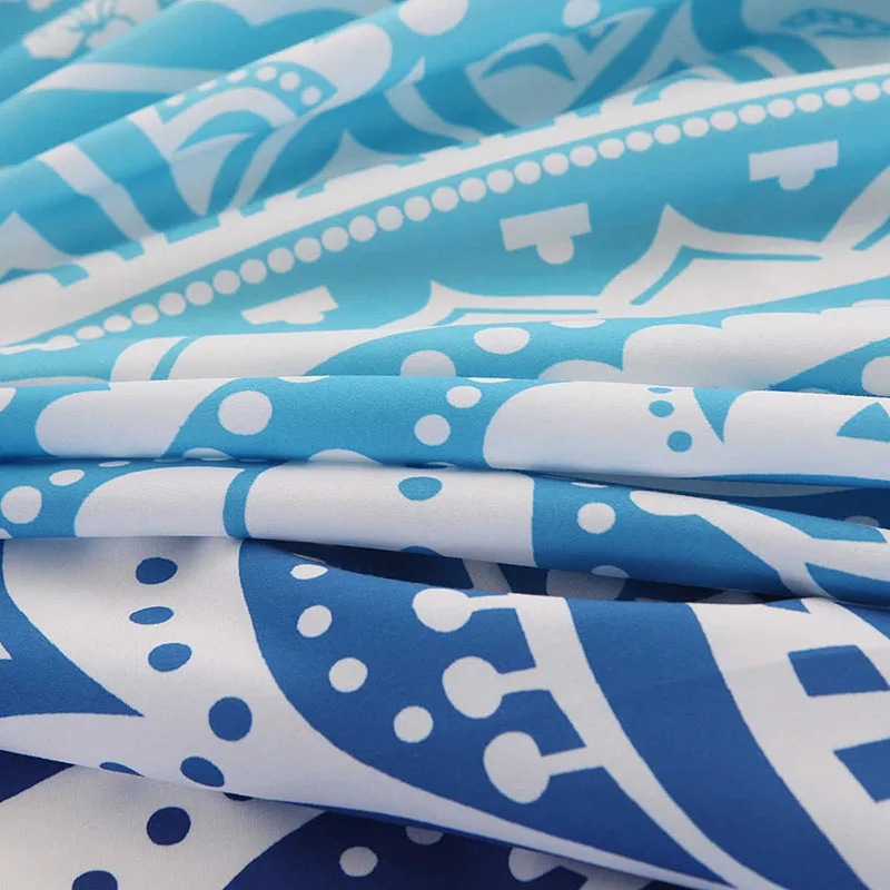 Комплект постельного белья в богемном стиле черная и синяя Наволочка на кровать