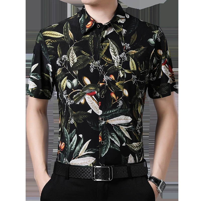 Оптовая продажа мужские рубашки одежда большого размера с цветами для мужчин