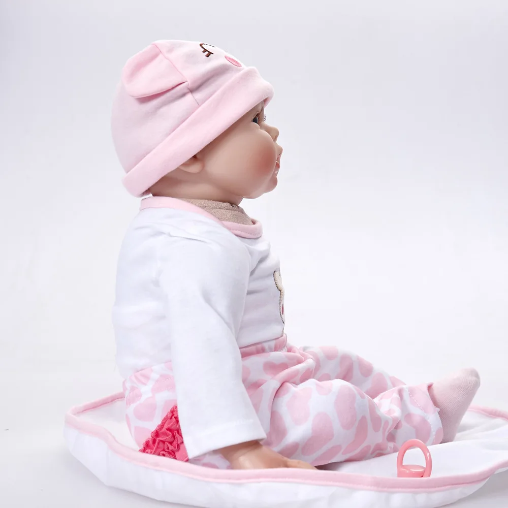 

22inch Handmade Reborn Baby Dolls Cute Soft Realistic Newborn Silicone Vinyl Baby Doll Toy for Girl Boys Kids Birthday Xmas Gift