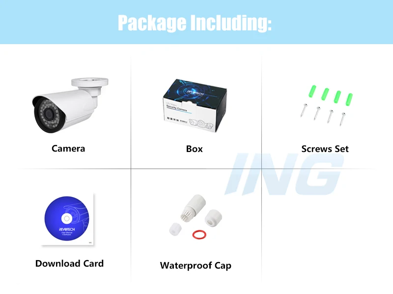 Водонепроницаемая 1080P Наружная цилиндрическая IP камера 36LED металлическая 2.0MP