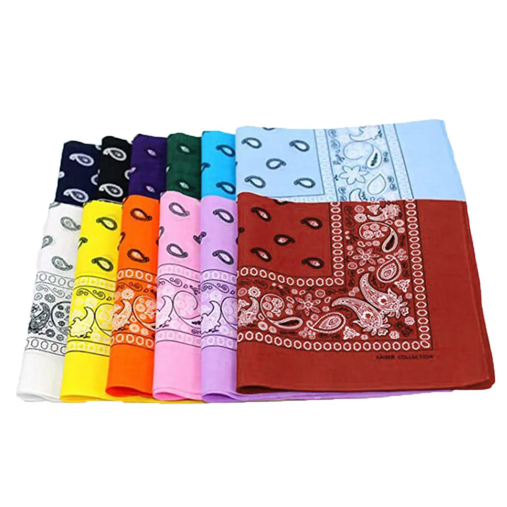

Bandanas Headband Multicolored Cotton Novelty Double Sided Print Paisley Cowboy Bandana Party Favor Scarf Handkerchiefs #T2G