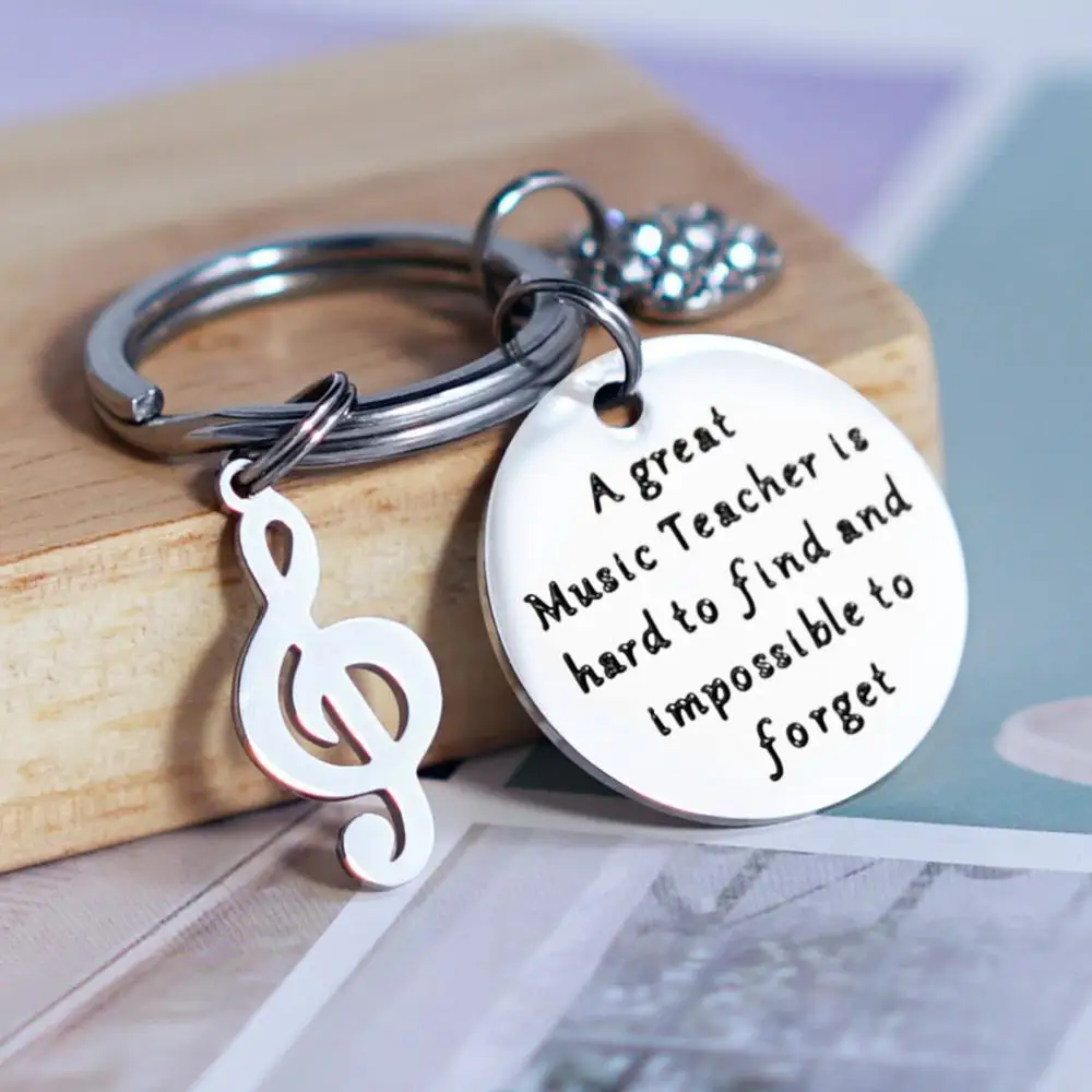 

Creative Great Key Ring Gift A Music Teacher Rhinestone Apples Pendant Keychain Gift