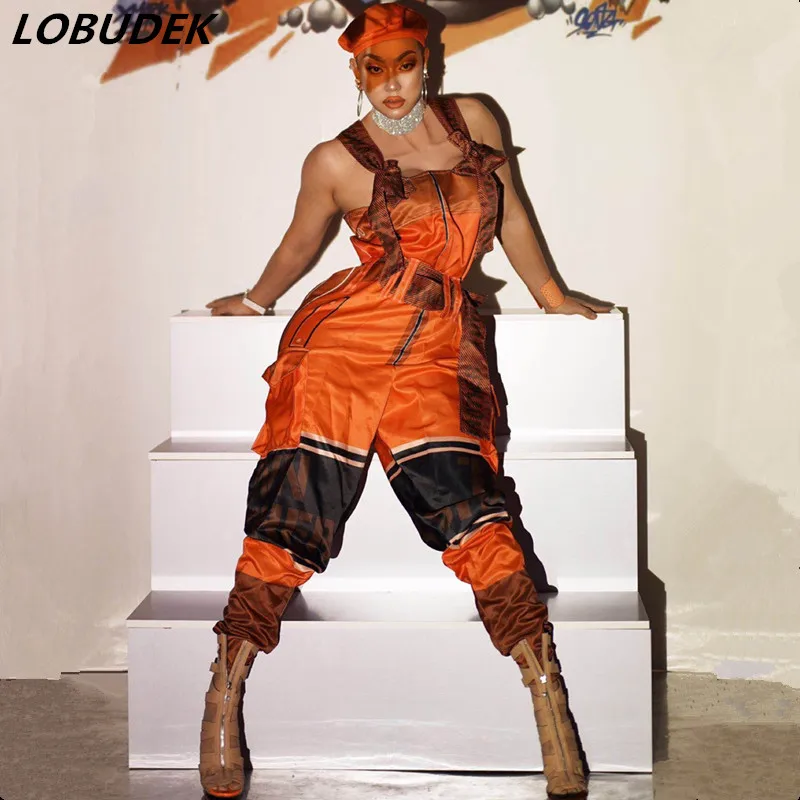 Камуфляжный комбинезон Одежда для танцев в стиле хип-хоп бара ночного клуба