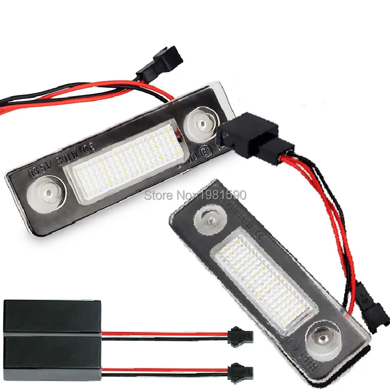 2x Бесплатная ошибка заднего 18 SMD светодиодное Освещение номерного знака для Skoda
