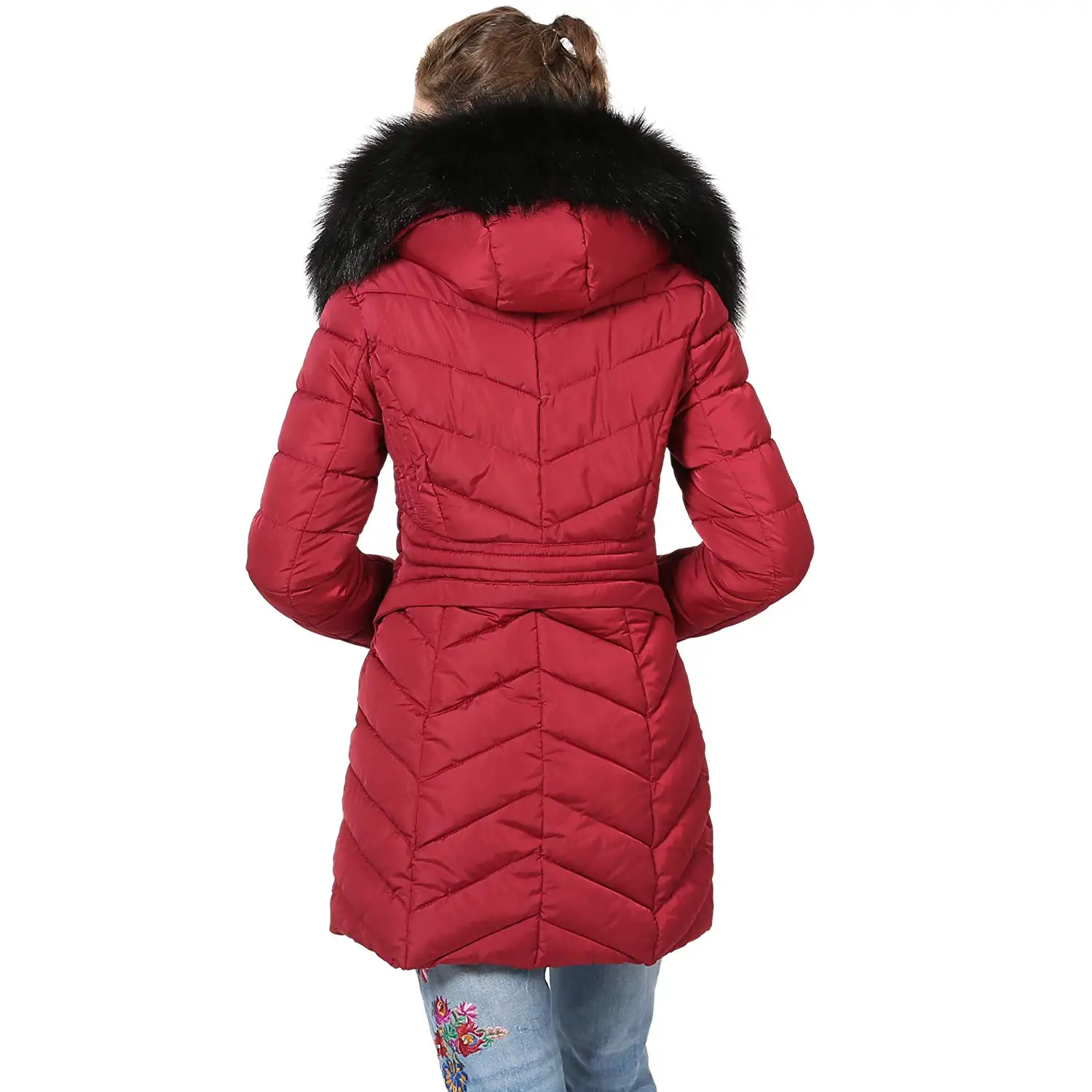 

Slim Velvet Winter Jacket Coat Women 2019 Fur Hooded Down Coat Zipe Warm Pocket Cotton Parka Outwear Puffer Jacket