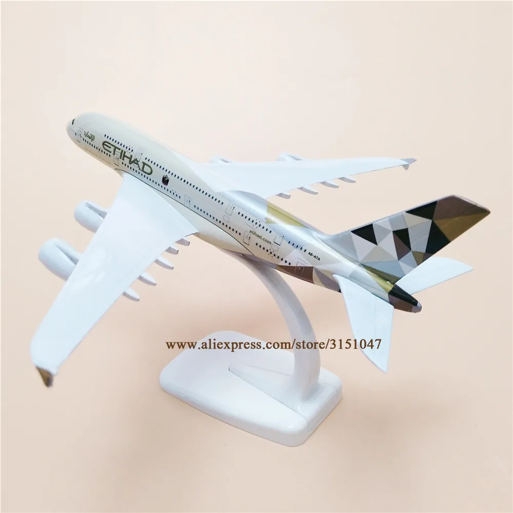 

20cm Air ETIHAD Airlines Airbus 380 A380 Airways Airplane Model Alloy Metal Model Plane Diecast Aircraft