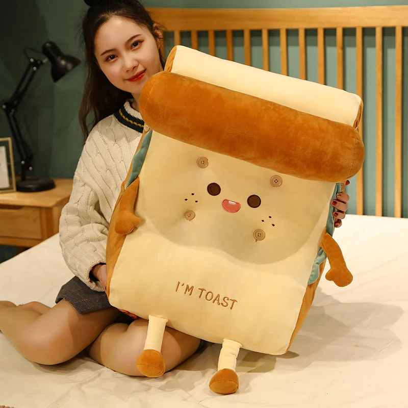 저렴한 토스트 쿠션 장식 쿠션 삼각형을 작성하는 소파 빵 허리 원숭이 의자 사무실 애니메이션 베개 침대 퀸 키트 바디