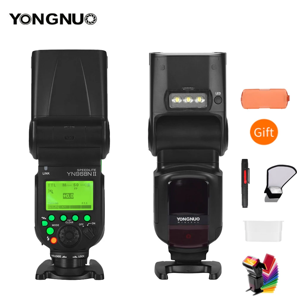 Вспышка YONGNUO YN968N II для Canon Nikon DSLR совместима с YN622N YN560 беспроводной TTL Speedlite 1/8000
