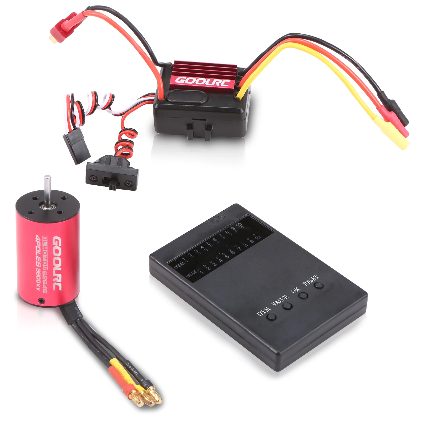 

GoolRC S2845 3900KV Brushless Motor 35A Brushless ESC Electric Speed Controller with Programming Card for 1/12 1/14 1/16 RC Car