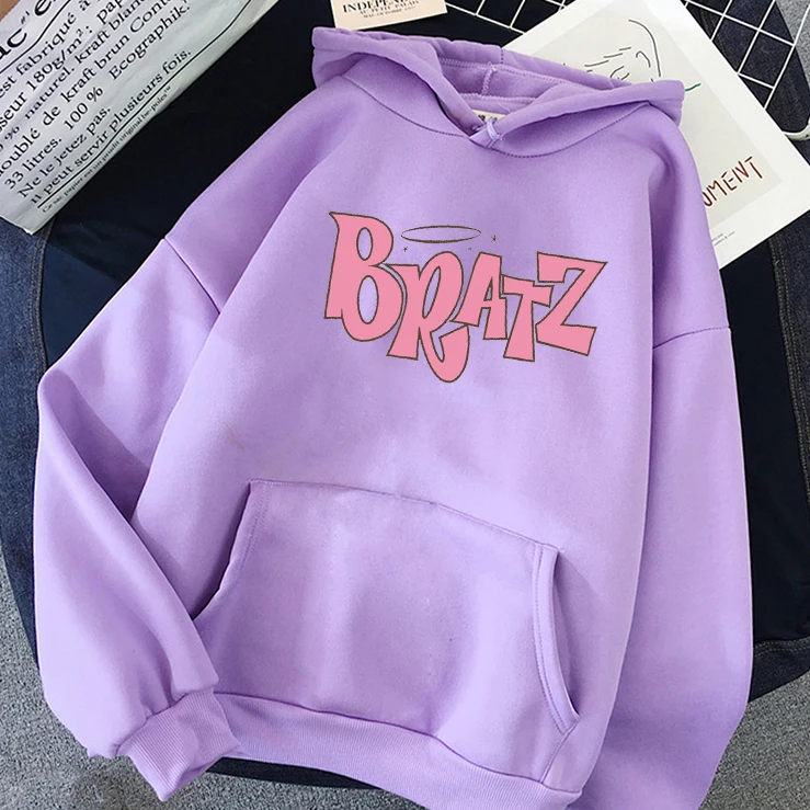 New Harajuku Autumn winter Sweatshirt Letter Bratz hoodie Women/men Casual student Fashion Hooded Sweatshirt Long Sleeve Unisex