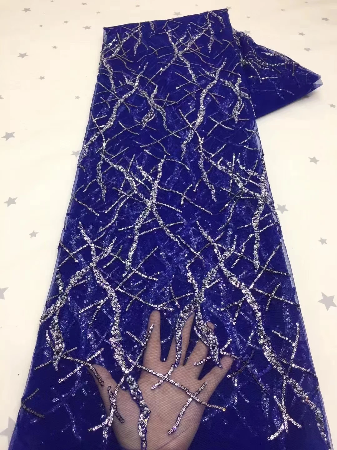 

2021 Nigerian sequins Lace Fabric African Lace Fabrics High Quality tulle net French Net Lace Fabric For Wedding DPMA152