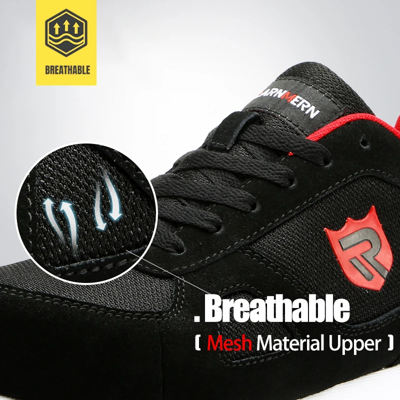 

LARNMERN Men's Work Safety Shoes,Breathable Comfortable Footwear Steel Toe Shoes Lightweight Anti-smashing Anti-static Non-slip