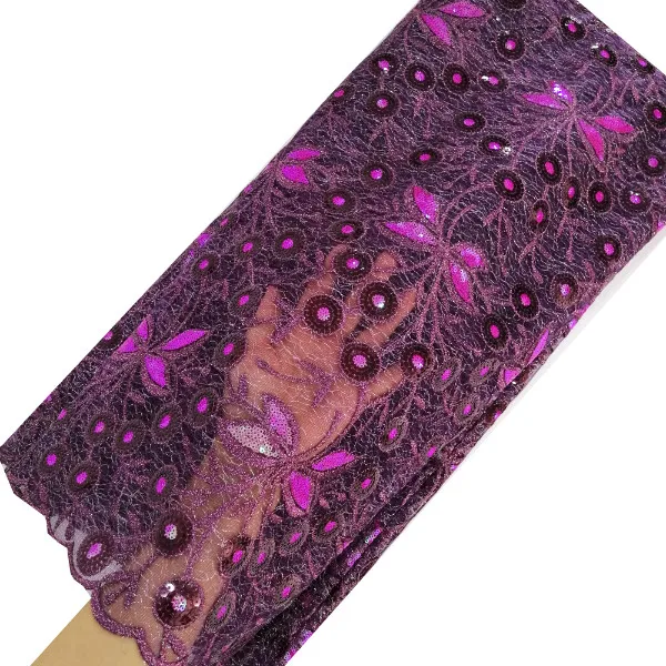 Purple lace fabric Двойная сетка, кружевная ткань, последние французские кружевные ткани для aso ebi свадебных платьев, кружевная ткань - Цвет: Purple lace fabric