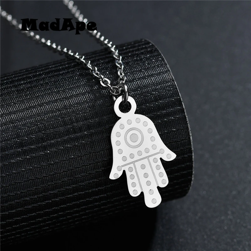 MadApe ожерелье из нержавеющей стали с подвеской Хамса для женщин Золотая рука