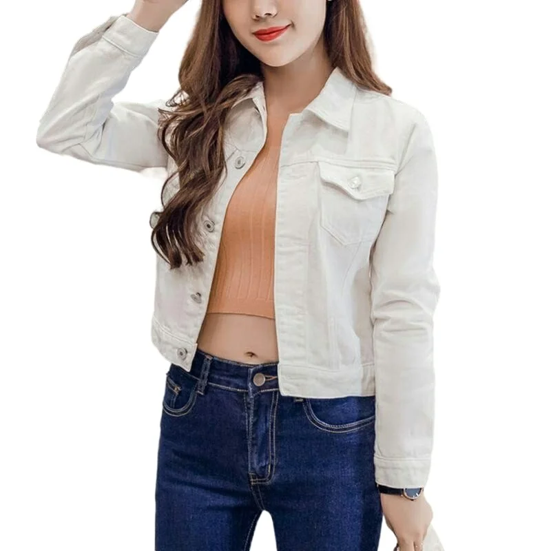 

Korean Style Women's Casual Long Sleeve Denim Jacket Coat