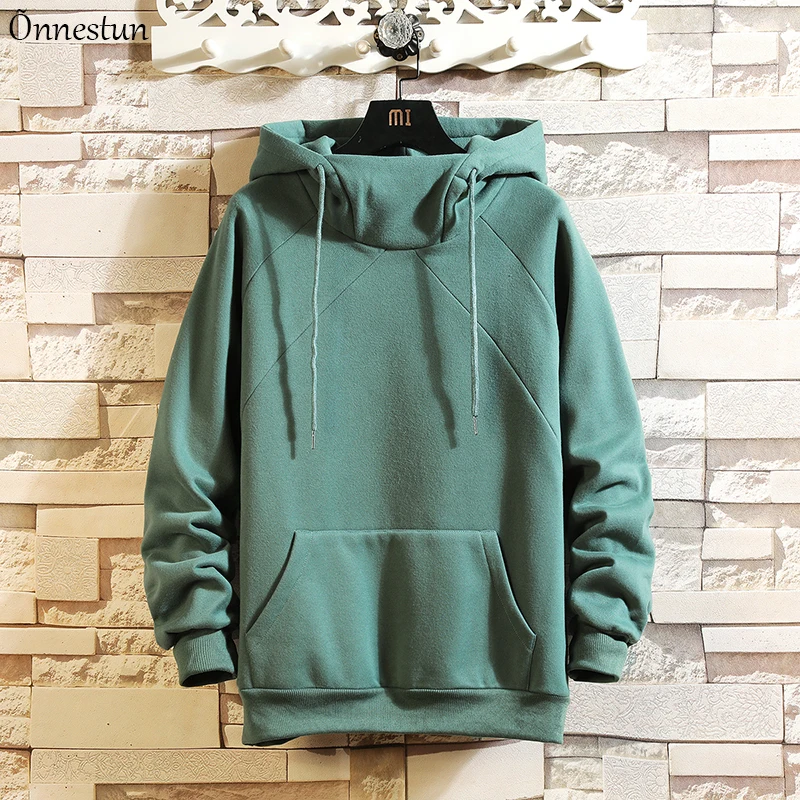 

Onnestun Turtleneck Hoodies Streetwear Men Clothing Solid Skateboard Hoodies Harajuku Plus Size Oversize Sweatshirt
