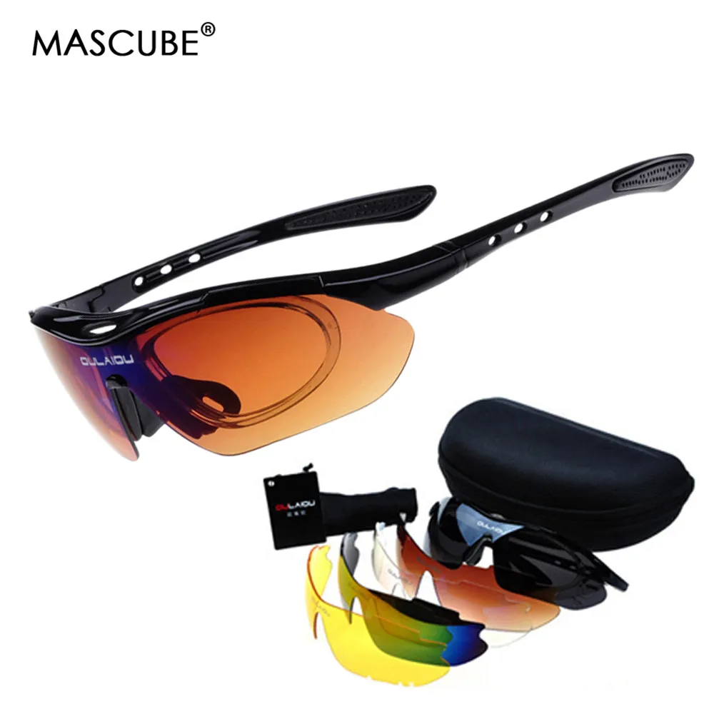 MASCUBE UV400 Защитные очки для альпинизма, пешего туризма, тактические очки, спортивные защитные очки для охоты, 5 линз oculos feminino
